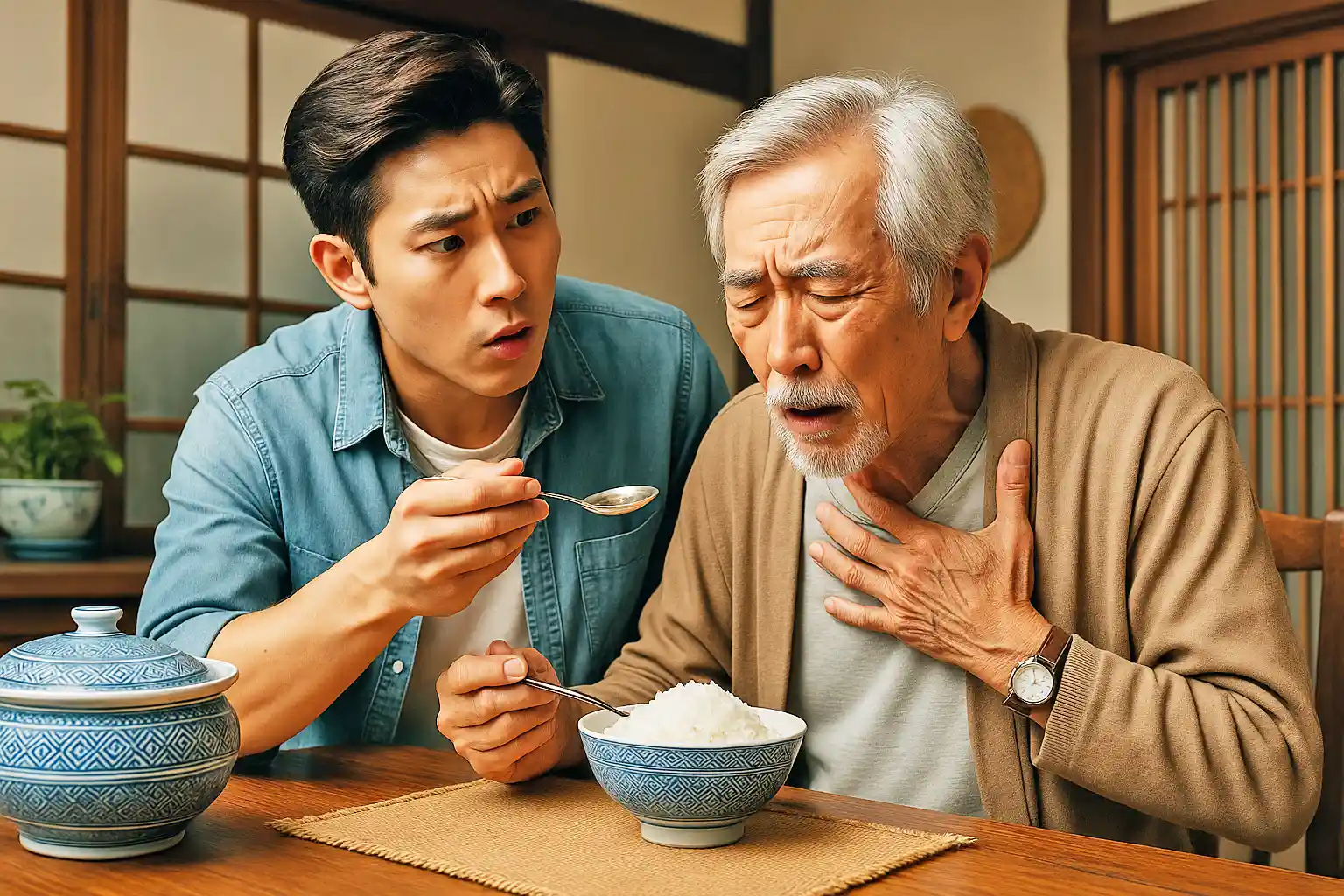 老爸吃飯常嗆到嗎？4個居家照護技巧讓爸媽吃得更安心